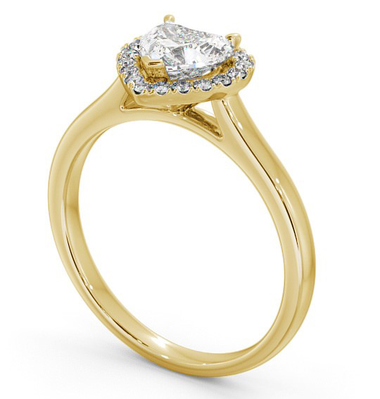 Halo Heart Diamond Engagement Ring 18K Yellow Gold - Milford ENHE9_YG_THUMB1