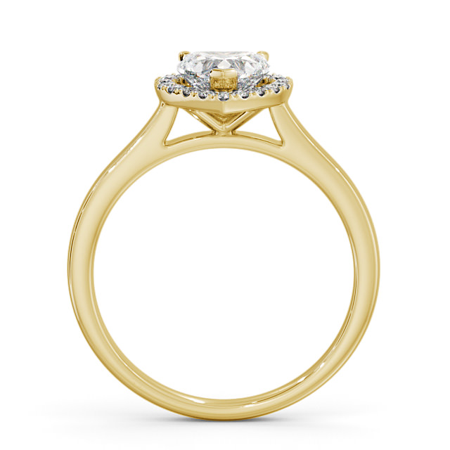 Halo Heart Diamond Engagement Ring 9K Yellow Gold - Milford ENHE9_YG_UP