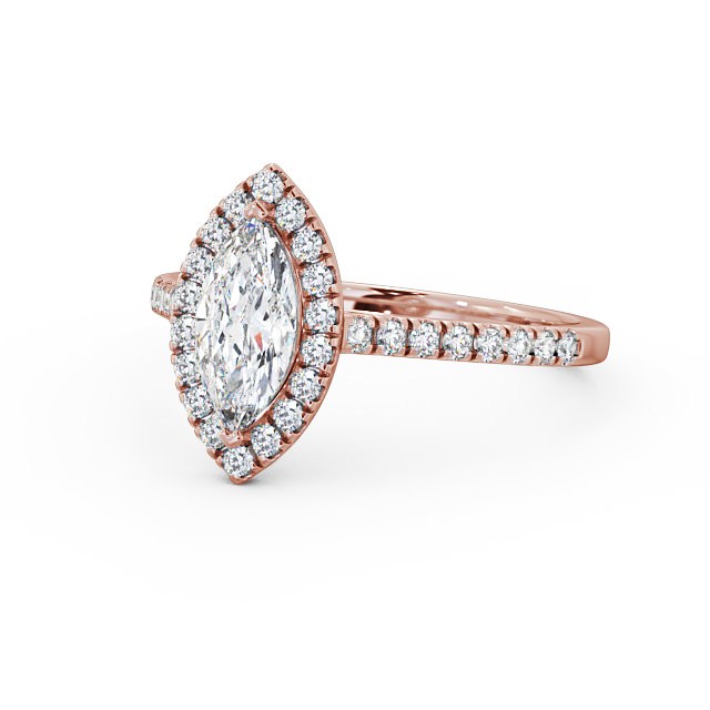 Halo Marquise Diamond Engagement Ring 9K Rose Gold - Millie ENMA10_RG_FLAT