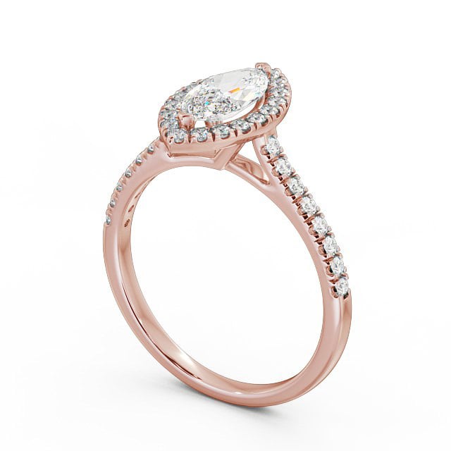 Halo Marquise Diamond Engagement Ring 9K Rose Gold - Millie ENMA10_RG_SIDE