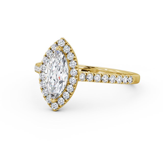Halo Marquise Diamond Engagement Ring 18K Yellow Gold - Millie ENMA10_YG_FLAT