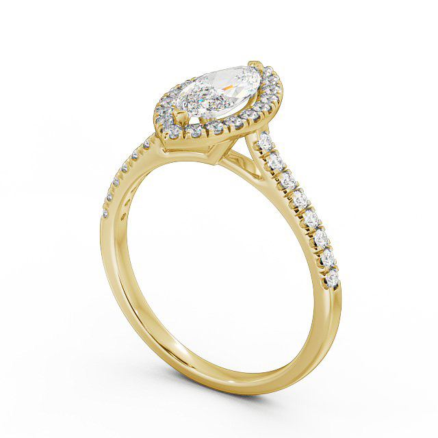 Halo Marquise Diamond Engagement Ring 9K Yellow Gold - Millie ENMA10_YG_SIDE