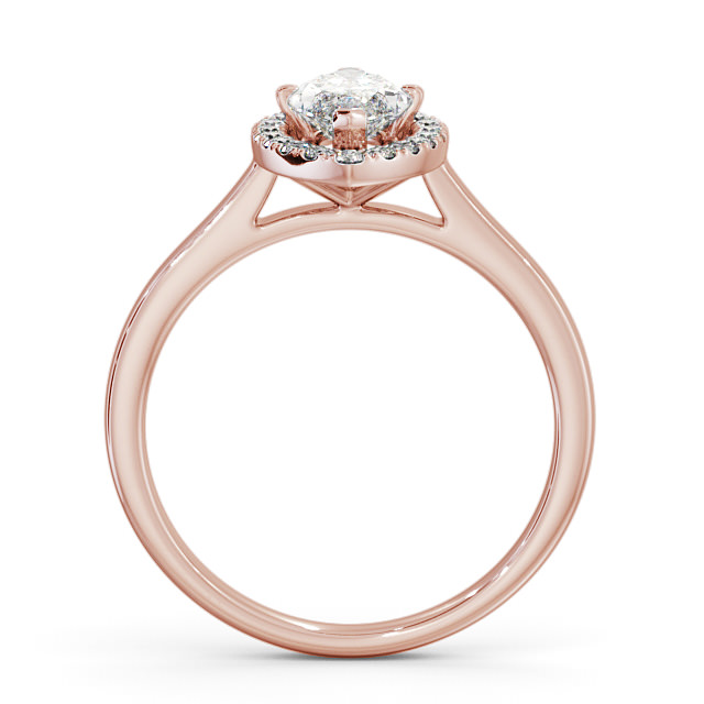 Halo Marquise Diamond Engagement Ring 9K Rose Gold - Rossella ENMA11_RG_UP