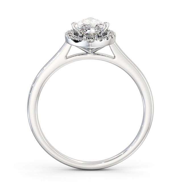 Halo Marquise Diamond Engagement Ring 18K White Gold - Rossella ENMA11_WG_UP
