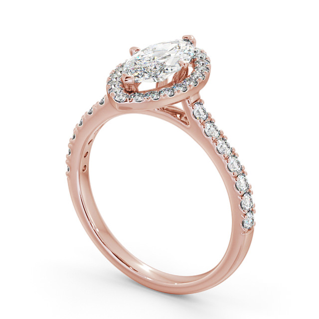 Halo Marquise Diamond Engagement Ring 9K Rose Gold - Sonata ENMA12_RG_SIDE