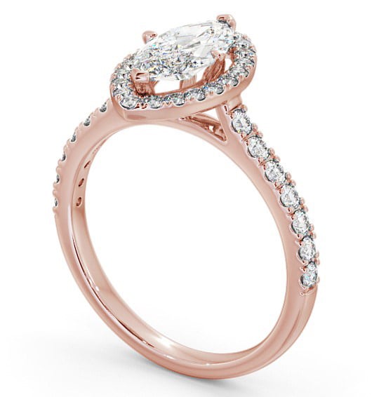 Halo Marquise Diamond Classic Engagement Ring 9K Rose Gold ENMA12_RG_THUMB1