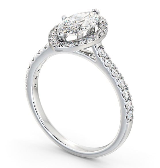 Halo Marquise Diamond Classic Engagement Ring 9K White Gold ENMA12_WG_THUMB1