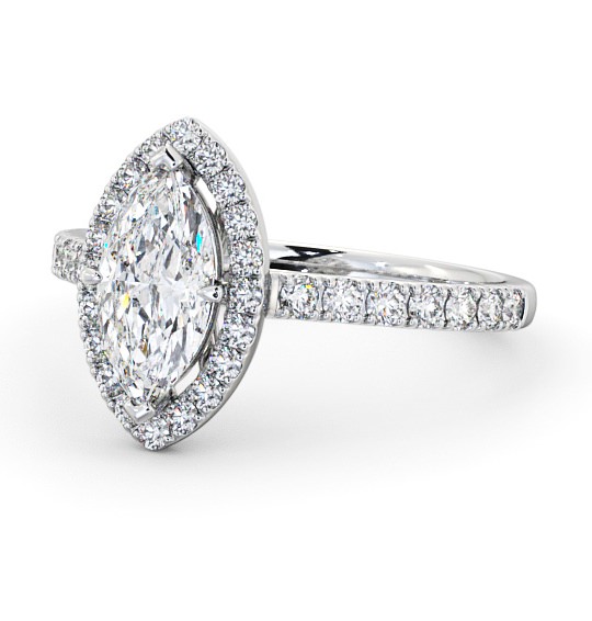 Halo Marquise Diamond Classic Engagement Ring 18K White Gold ENMA12_WG_THUMB2 