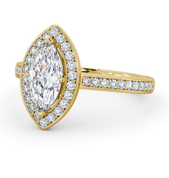  Halo Marquise Diamond Engagement Ring 9K Yellow Gold - Portrel ENMA13_YG_THUMB2 