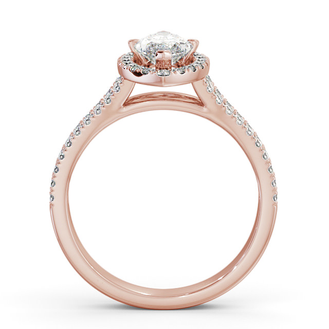 Halo Marquise Diamond Engagement Ring 9K Rose Gold - Loreli ENMA14_RG_UP