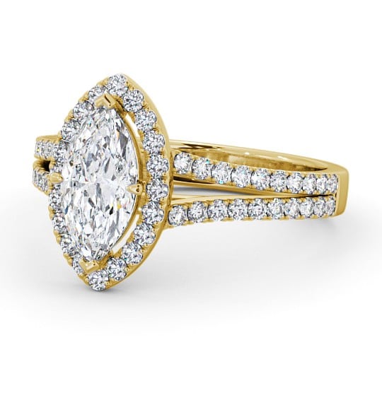  Halo Marquise Diamond Engagement Ring 18K Yellow Gold - Loreli ENMA14_YG_THUMB2 
