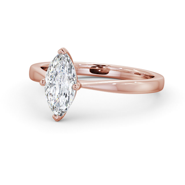 Marquise Diamond Engagement Ring 9K Rose Gold Solitaire - Calanais ENMA15_RG_FLAT