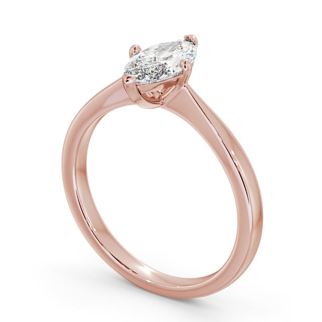 Marquise Diamond Engagement Ring 9K Rose Gold Solitaire - Calanais