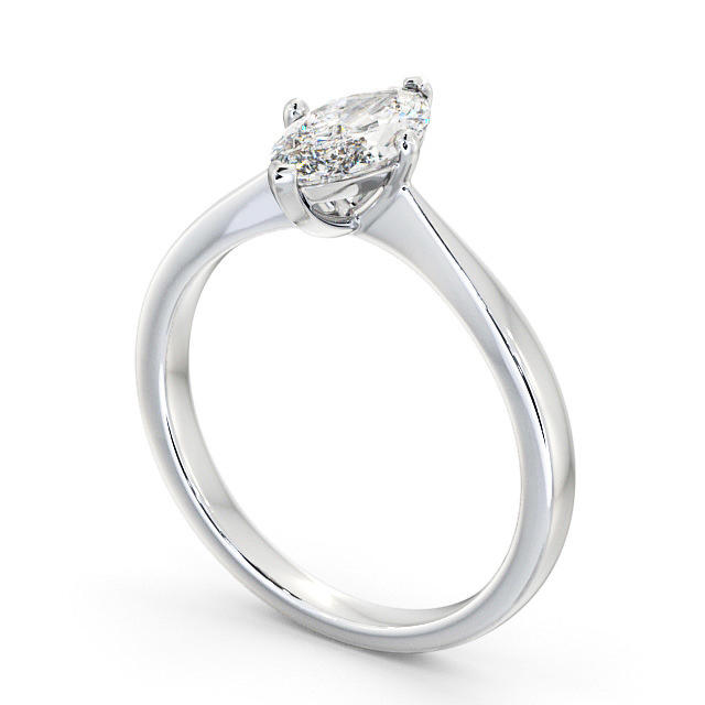 Marquise Diamond Engagement Ring 9K White Gold Solitaire - Calanais ENMA15_WG_SIDE