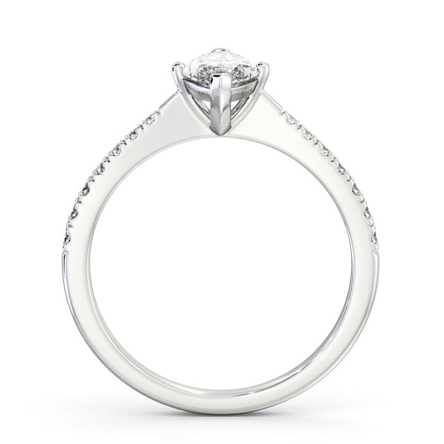 Marquise Diamond Ring 9K White Gold Solitaire Side Stones - Colmar ...