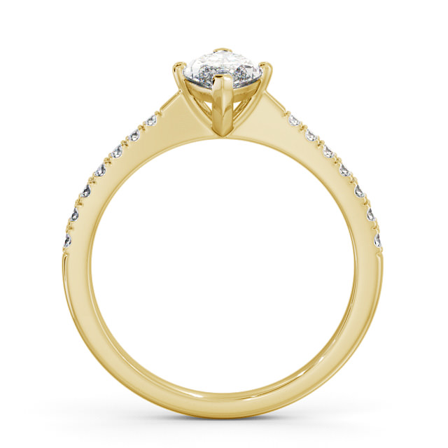 Marquise Diamond Engagement Ring 9K Yellow Gold Solitaire With Side Stones - Colmar ENMA15S_YG_UP