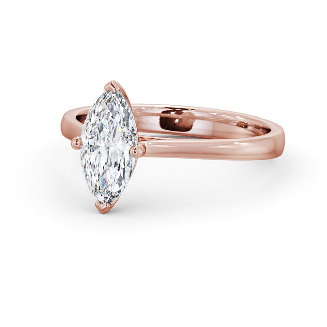 Marquise Diamond Engagement Ring 18K Rose Gold Solitaire - Decima ENMA16_RG_FLAT