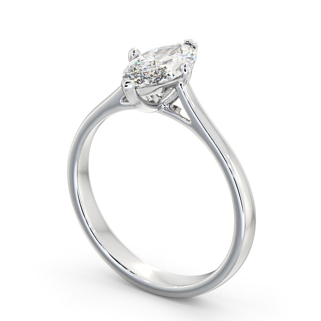 Marquise Diamond Engagement Ring 9K White Gold Solitaire - Decima ENMA16_WG_SIDE