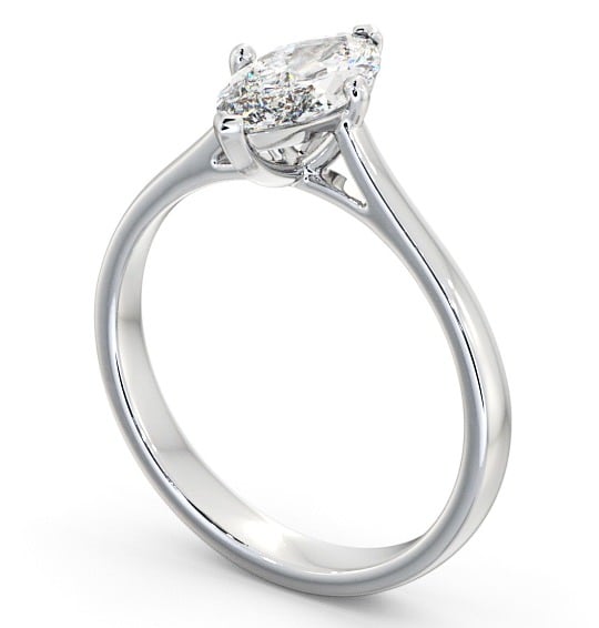 Marquise Diamond Classic 4 Prong Engagement Ring 18K White Gold Solitaire ENMA16_WG_THUMB1 