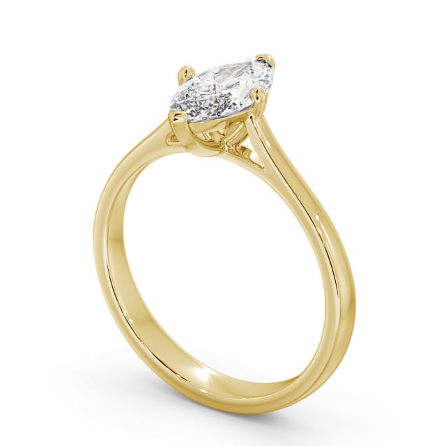 Marquise Diamond Engagement Ring 9K Yellow Gold Solitaire - Decima