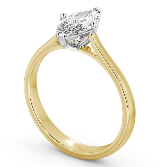 Marquise Diamond Classic 4 Prong Engagement Ring 18K Yellow and White Gold Solitaire ENMA16_YWG_THUMB1 
