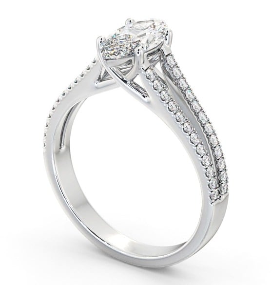  Marquise Diamond Engagement Ring Palladium Solitaire With Side Stones - Letzia ENMA17_WG_THUMB1 