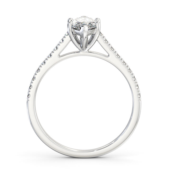 Marquise Diamond Engagement Ring Platinum Solitaire With Side Stones - Elson ENMA18_WG_UP