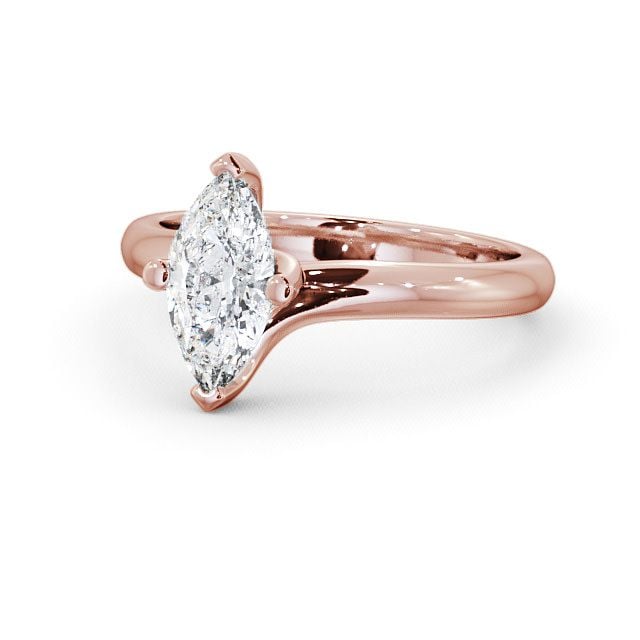 Marquise Diamond Engagement Ring 18K Rose Gold Solitaire - Awkley ENMA1_RG_FLAT