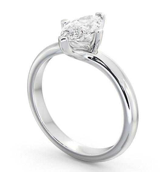 Marquise Diamond Sweeping Prongs Engagement Ring 18K White Gold Solitaire ENMA1_WG_THUMB1