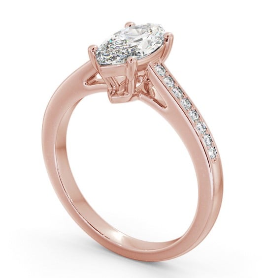 Marquise Diamond Engagement Ring 18K Rose Gold Solitaire With Side Stones - Sardise ENMA21S_RG_THUMB1