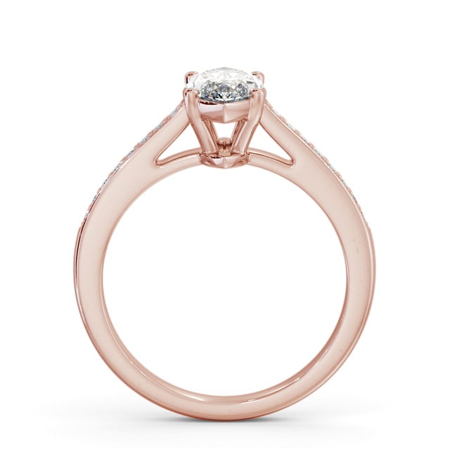 Marquise Diamond Engagement Ring 9K Rose Gold Solitaire With Side Stones - Sardise ENMA21S_RG_UP
