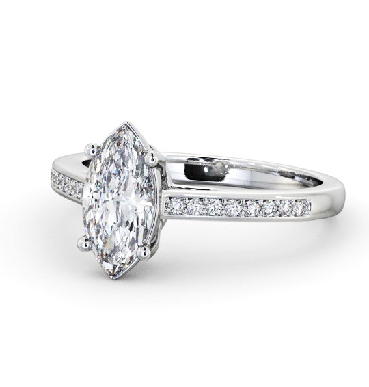  Marquise Diamond Engagement Ring Palladium Solitaire With Side Stones - Sardise ENMA21S_WG_THUMB2 