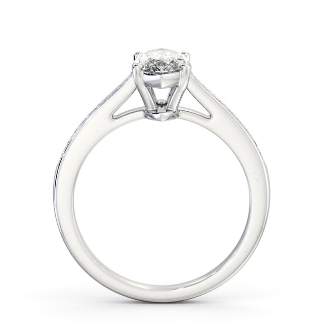 Marquise Diamond Engagement Ring 18K White Gold Solitaire With Side Stones - Sardise ENMA21S_WG_UP