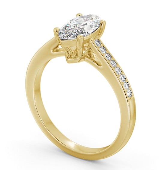 Marquise Diamond Engagement Ring 9K Yellow Gold Solitaire With Side Stones - Sardise ENMA21S_YG_THUMB1