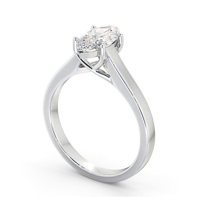 Marquise Diamond Engagement Ring Platinum Solitaire - Asterby ENMA22_WG_SIDE