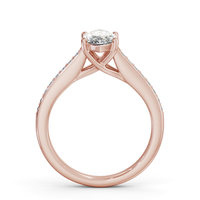 Marquise Diamond Engagement Ring 9K Rose Gold Solitaire With Side Stones - Yolande ENMA22S_RG_UP