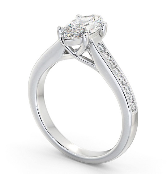 Marquise Diamond Trellis Design Engagement Ring Palladium Solitaire with Channel Set Side Stones ENMA22S_WG_THUMB1