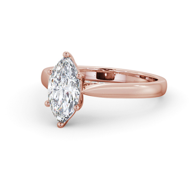 Marquise Diamond Engagement Ring 9K Rose Gold Solitaire - Lidsey ENMA24_RG_FLAT