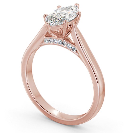 Marquise Diamond Engagement Ring with Diamond Set Bridge 18K Rose Gold Solitaire ENMA24_RG_THUMB1 