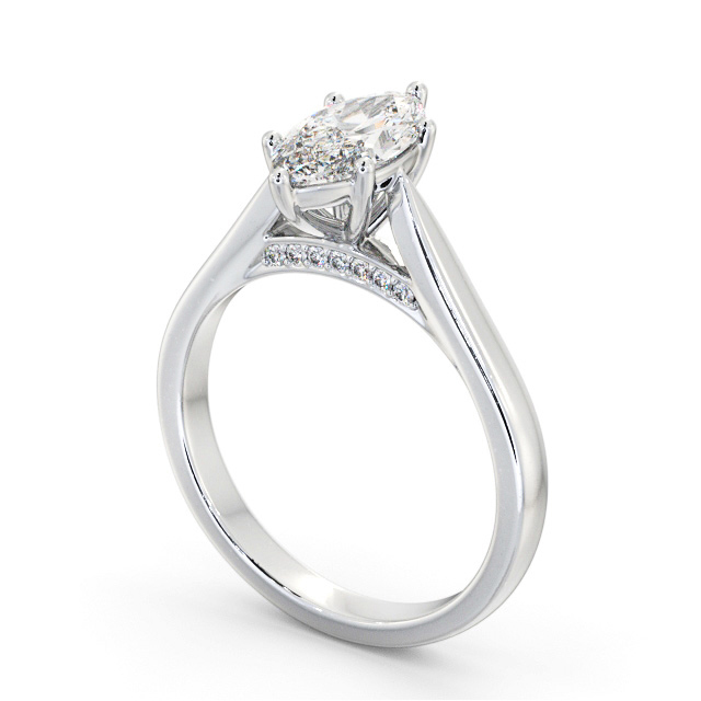 Marquise Diamond Engagement Ring 9K White Gold Solitaire - Lidsey ENMA24_WG_SIDE