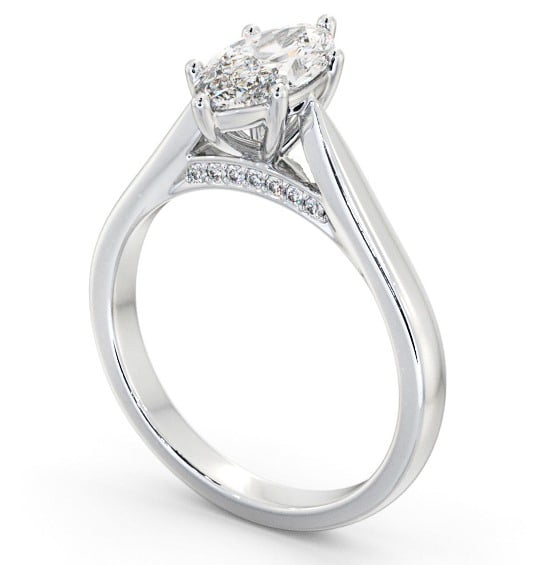 Marquise Diamond Engagement Ring with Diamond Set Bridge Palladium Solitaire ENMA24_WG_THUMB1