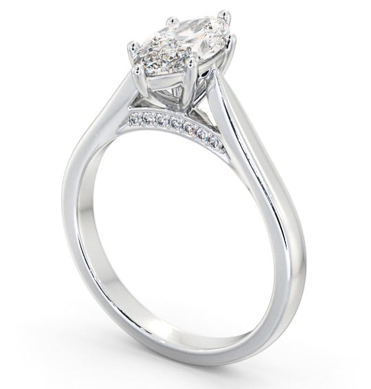 Marquise Diamond Engagement Ring with Diamond Set Bridge Platinum Solitaire ENMA24_WG_THUMB1