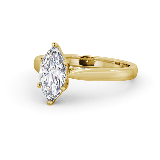 Marquise Diamond Engagement Ring 18K Yellow Gold Solitaire - Lidsey ENMA24_YG_FLAT