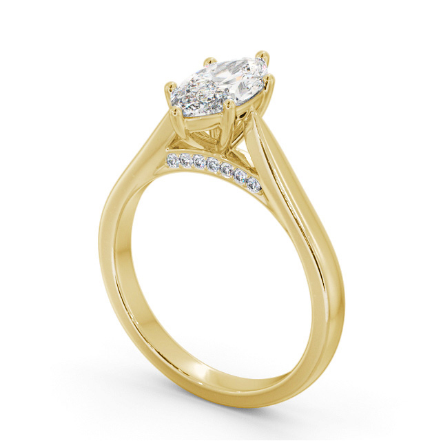 Marquise Diamond Engagement Ring 18K Yellow Gold Solitaire - Lidsey ENMA24_YG_SIDE