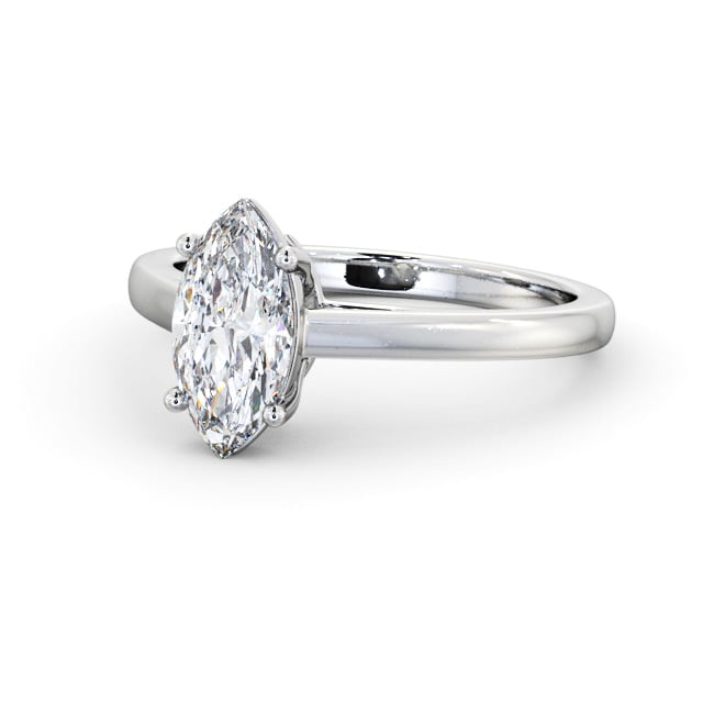 Marquise Diamond Engagement Ring 9K White Gold Solitaire - Nasam ENMA25_WG_FLAT