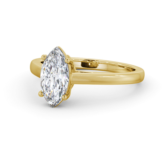 Marquise Diamond Engagement Ring 9K Yellow Gold Solitaire - Nasam ENMA25_YG_FLAT