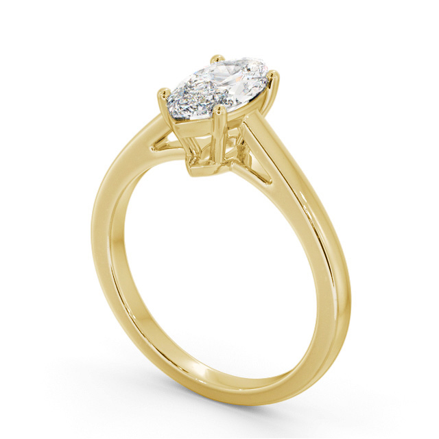 Marquise Diamond Engagement Ring 9K Yellow Gold Solitaire - Nasam ENMA25_YG_SIDE