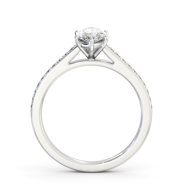 Marquise Diamond Engagement Ring 9K White Gold Solitaire With Side Stones - Dromara ENMA25S_WG_UP