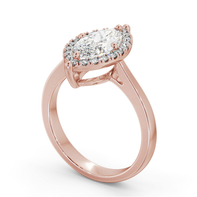 Halo Marquise Diamond Engagement Ring 9K Rose Gold - Wirdsley ENMA26_RG_SIDE