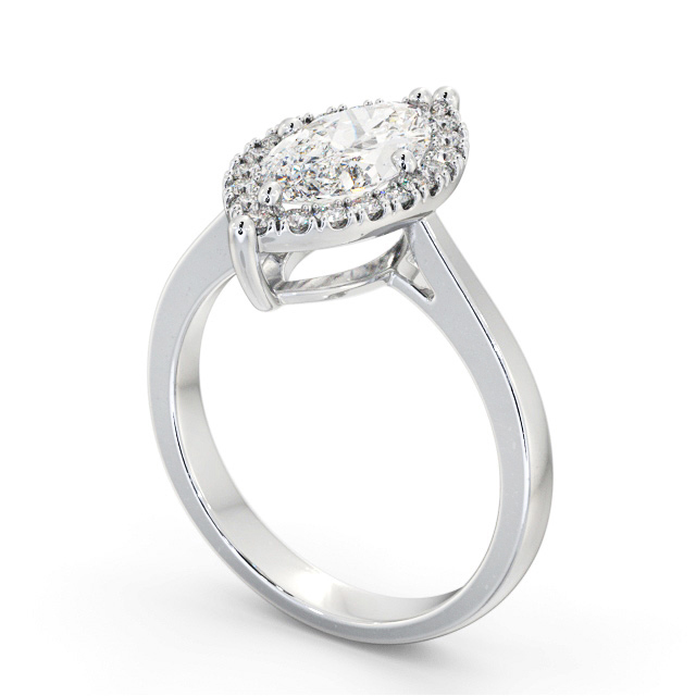 Halo Marquise Diamond Engagement Ring Palladium - Wirdsley ENMA26_WG_SIDE
